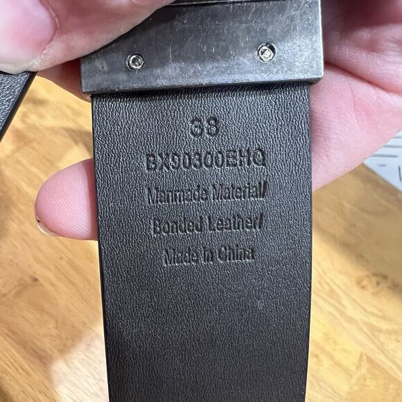 Ed Hardy "Love Kills Slowly” Black Reversible Belt Adults Size 38 Bonded Leather - Picture 6 of 9